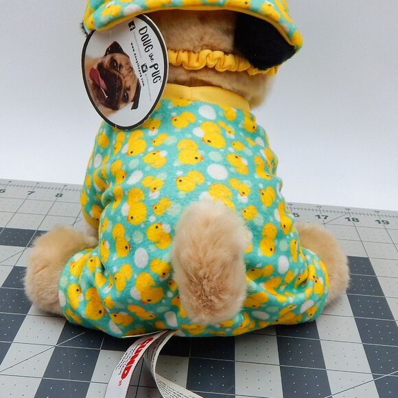 GUND Doug The Pug Plush Sleepytime Dog Plush w/Duck Pajamas Eye Mask Tag 2020 - Picture 10 of 10